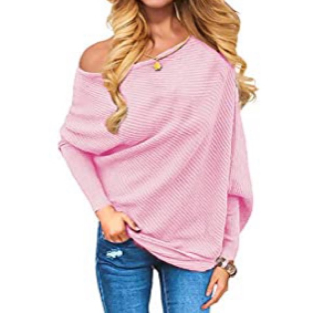 Ladies pink off the shoulder sweater NWT